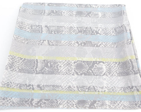 Light Gray Blue Green Snake Print Stripe Light Weight Polyester Crepe Fabric 1 Yard and 13 Inches  LWW00009